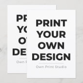 Custom Print Your Own | Printing My Own To Order Programmakaart (Voorkant / Achterkant)