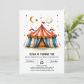 Custom Printable Joy Circus Verjaardag Kaart (Staand voorkant)