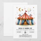 Custom Printable Joy Circus Verjaardag Kaart (Voorkant / Achterkant)