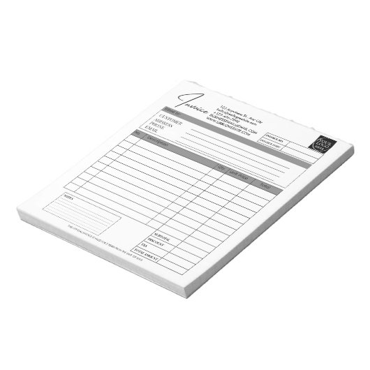 Custom Printable Order Form Business Logo Invoice Notitieblok (Linkerzijde)