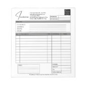 Custom Printable Order Form Business Logo Invoice Notitieblok (Voorkant)