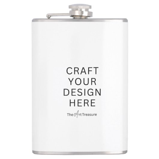 Custom Printed 8 oz Flask –Upload Your Own Design Heupfles (Voorkant)