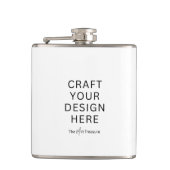 Custom Printed Flask  – Upload Your Own Design Heupfles (Voorkant)