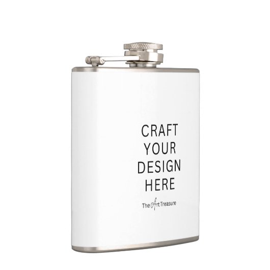 Custom Printed Flask  – Upload Your Own Design Heupfles (Rechts)
