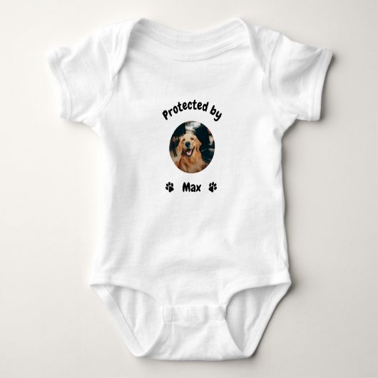 Custom Proctected by Dog Baby, Personalized Dog Romper (Voorkant)
