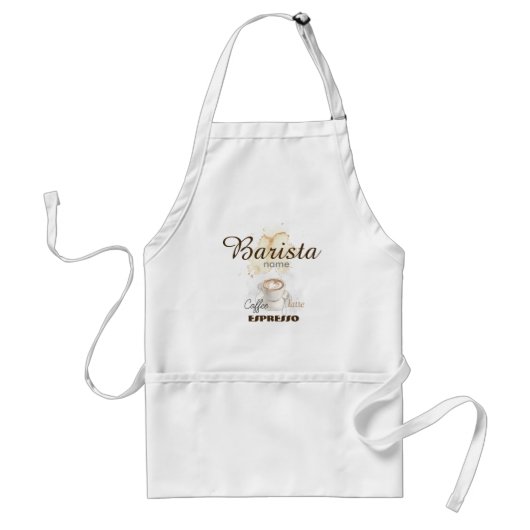 Custom Professional Barista Apron met naam Standaard Schort (Voorkant)