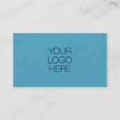 Custom Professional Business Logo Blue QR-code Visitekaartje (Voorkant)