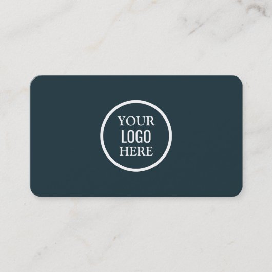 Custom Professional Business Logo Circle Blauw Visitekaartje (Voorkant)