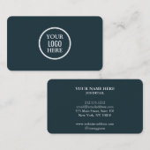 Custom Professional Business Logo Circle Blauw Visitekaartje (Voorkant / Achterkant)