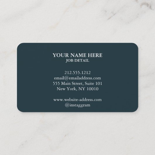 Custom Professional Business Logo Circle Blauw Visitekaartje (Achterkant)