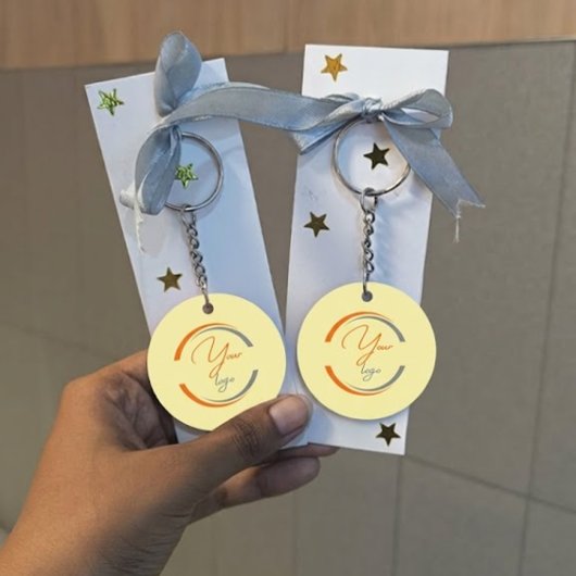 custom professional business logo only sleutelhanger