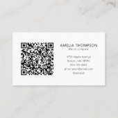 Custom Professional Business Logo White QR-code Visitekaartje (Achterkant)