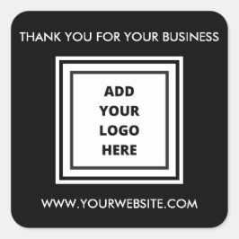Custom Professional Business Logo - Zwart Vierkante Sticker