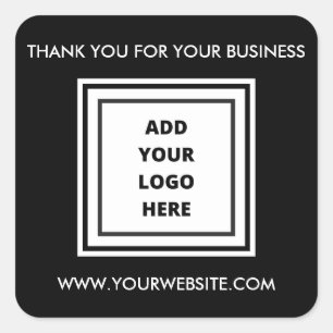 Custom Professional Business Logo - Zwart Vierkante Sticker