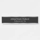 Custom Professional Elegant Black And Silver Home Deurbordje (Voorkant)