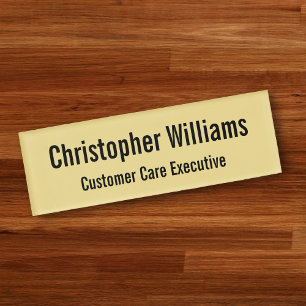 Custom Professional Elegant Faux Gold Magnetic Naambadge