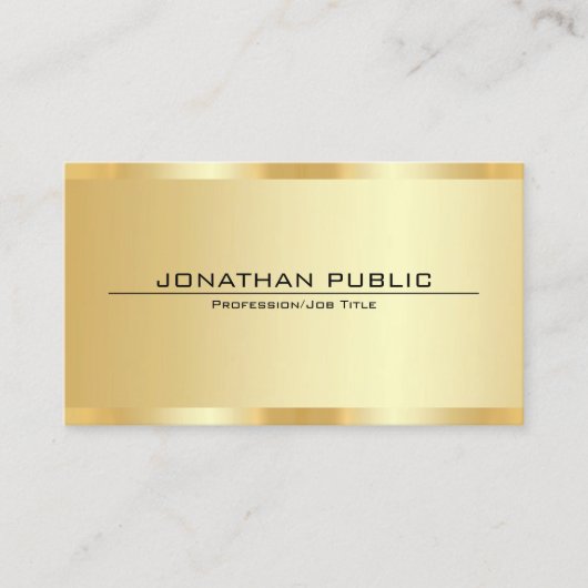 Custom Professional Elegant Faux Gold Template Visitekaartje (Voorkant)