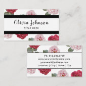 Custom Professional Elegant Floral Visitekaartje (Voorkant / Achterkant)