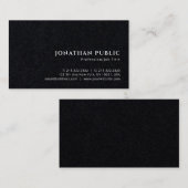 Custom Professional Elegant Luxe Premium Zwart Visitekaartje (Voorkant / Achterkant)