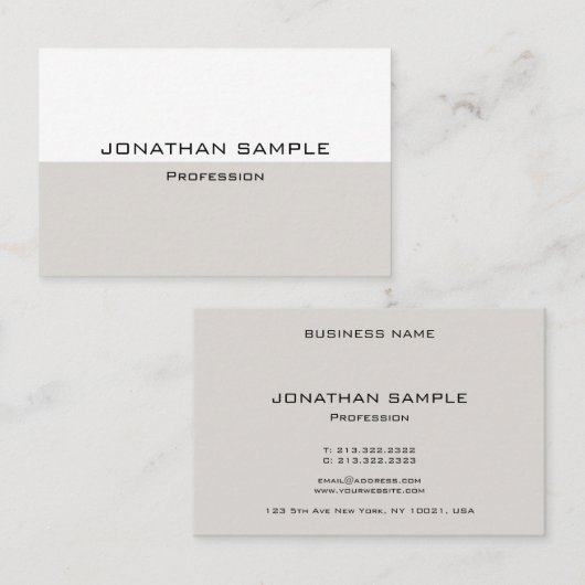 Custom Professional Elegant Moderne Sjabloon Visitekaartje (Voorkant / Achterkant)