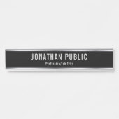 Custom Professional Elegant Sjabloon Black Silver Deurbordje (Voorkant)