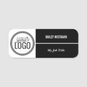 Custom Professional Logo Employee Name Black Naamplaatje (Voorkant)