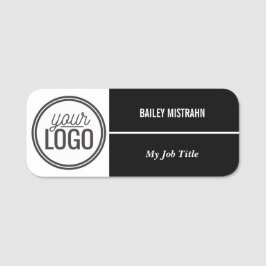 Custom Professional Logo Employee Name Black Naamplaatje