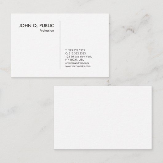 Custom Professional Minimalist Elegant Modern Visitekaartje (Voorkant / Achterkant)