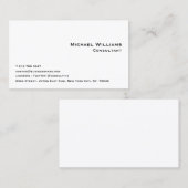 Custom Professional Modern Simple White Minimalist Visitekaartje (Voorkant / Achterkant)