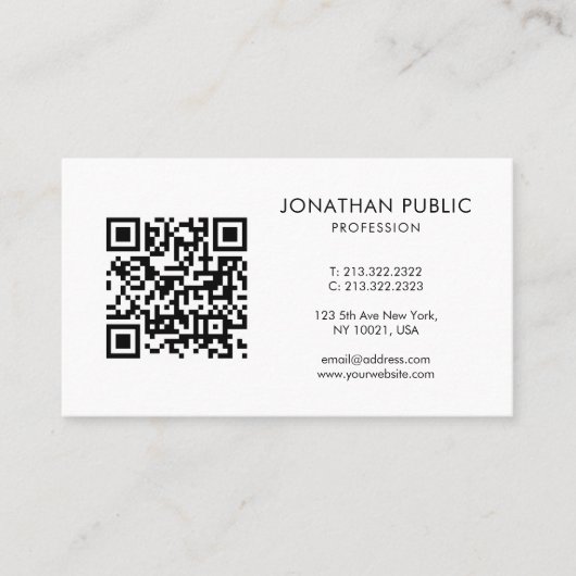 Custom Professional Modern Uw QR-code Streepjescod Visitekaartje (Voorkant)