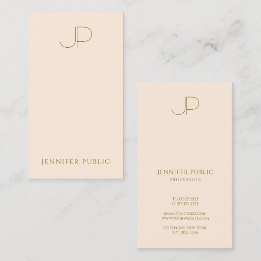 Custom Professional Monogram Elegant Template Visitekaartje (Voorkant / Achterkant)