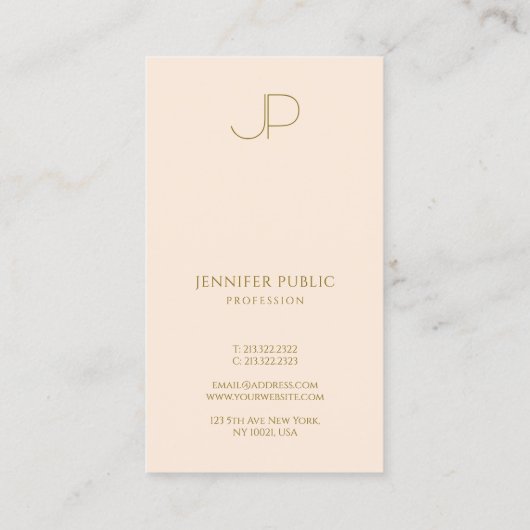 Custom Professional Monogram Elegant Template Visitekaartje (Achterkant)