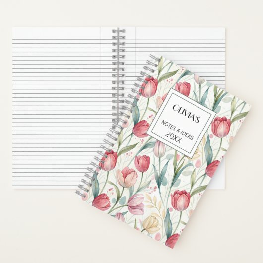 Custom Professional Notebook Modern Tulips Notitieboek (Binnen)