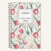 Custom Professional Notebook Modern Tulips Notitieboek (Voorkant)