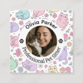 Custom Professional Pet Sitter Vierkante Visitekaartje (Voorkant)