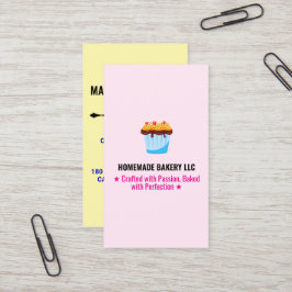 Custom Professional Pink Slogans & Bakery Logo Visitekaartje