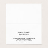 Custom Professional Plain Black & White Classical Visitekaartje (Buitenkant ongevouwen)