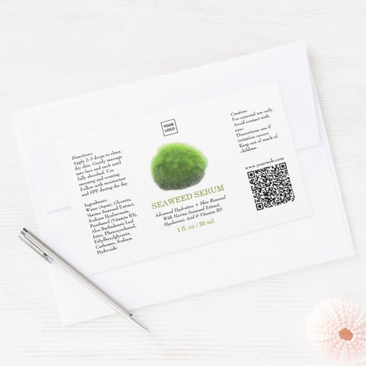 Custom Professional Seaweed Serum Skincare Label (Envelop)