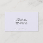 Custom Professional Security Black White Visitekaartje (Achterkant)