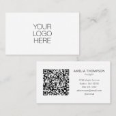 Custom Professional Therapist Logo White QR Code Visitekaartje (Voorkant / Achterkant)