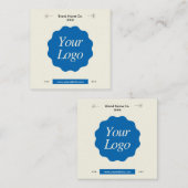 Custom Professioneel Bedrijf Minimalistisch Logo m Vierkante Visitekaartje (Voorkant / Achterkant)