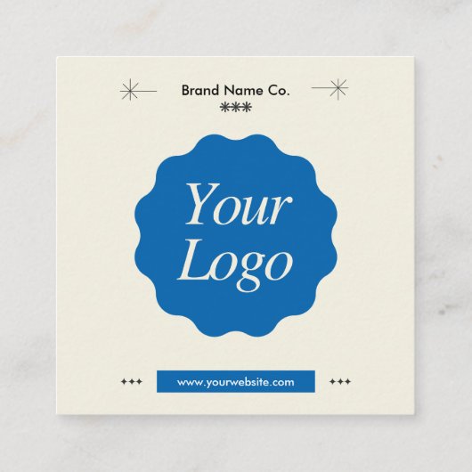 Custom Professioneel Bedrijf Minimalistisch Logo m Vierkante Visitekaartje (Achterkant)