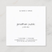 Custom Professioneel Modern Minimalistisch Elegant Vierkante Visitekaartje (Achterkant)