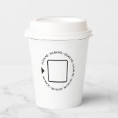 Custom Professioneel Zwart & Wit QR Code Barista Papieren Bekers (Voorkant)