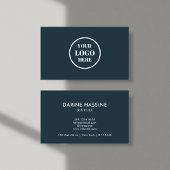 Custom Professionele Business Logo Circle Navy Bla Visitekaartje