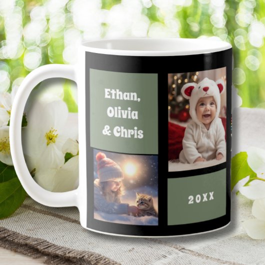 Custom Professionele Grampy Opa 4 Fotocollage Koffiemok