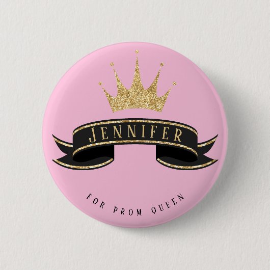 Custom Prom Queen Roze Button (Voorkant)