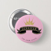 Custom Prom Queen Roze Button (Voorkant /achterkant)