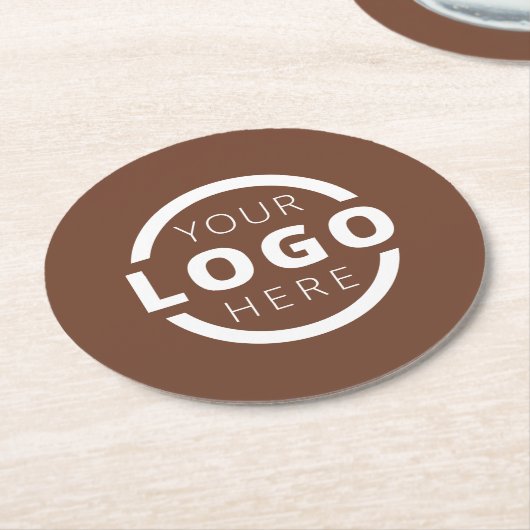 Custom Promotion Business Logo-gebrandmerkt bruin Ronde Kartonnen Onderzetter (Gebogen)