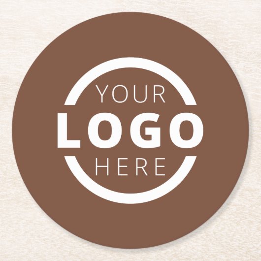 Custom Promotion Business Logo-gebrandmerkt bruin Ronde Kartonnen Onderzetter (Voorkant)